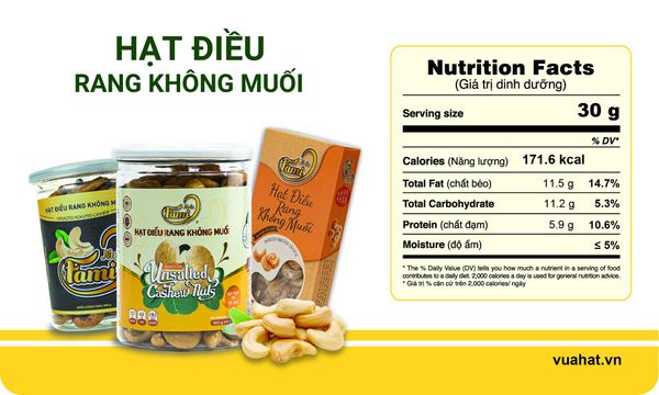 hạt điều rang không muối