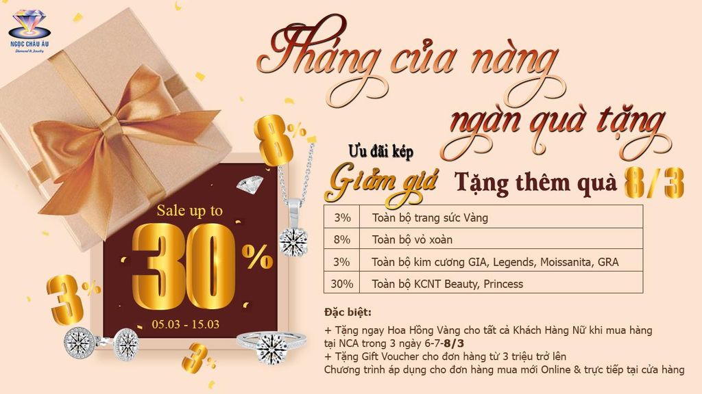 ƯA ĐÃI KÉP: THÁNG CỦA NÀNG, NGÀN QUÀ TẶNG