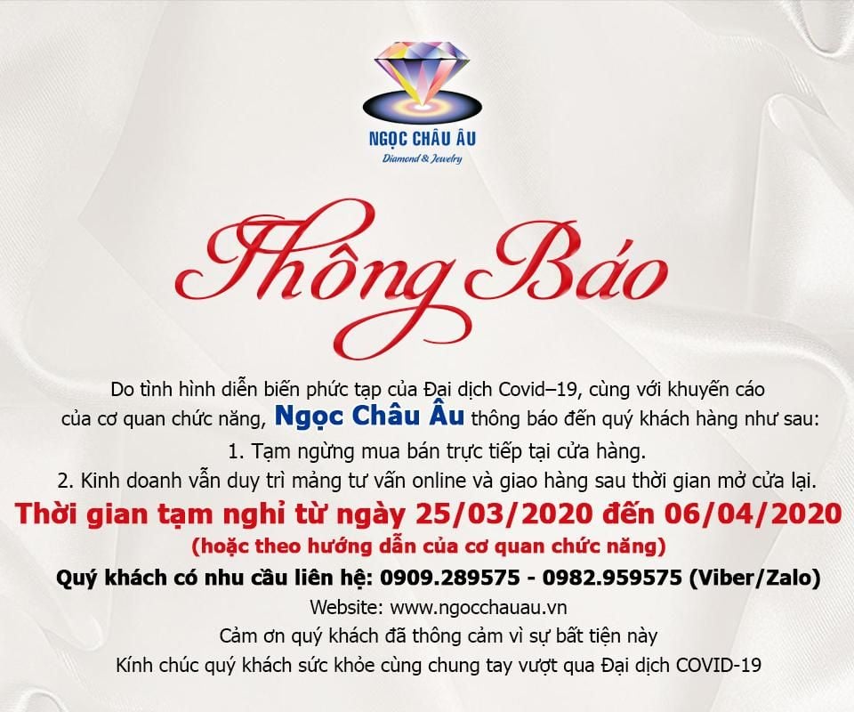 THÔNG BÁO TẠM NGHỈ