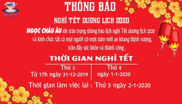 Thông báo lịch nghỉ Tết Dương Lịch