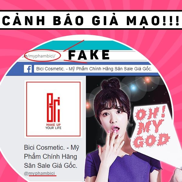 Facebook Giả Mạo Bici Cosmetic Chuyên Hàng Fake