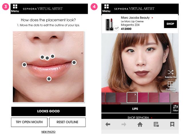 Sephora Virtual Artist – Bí kíp của những cô nàng luôn chọn đúng màu son