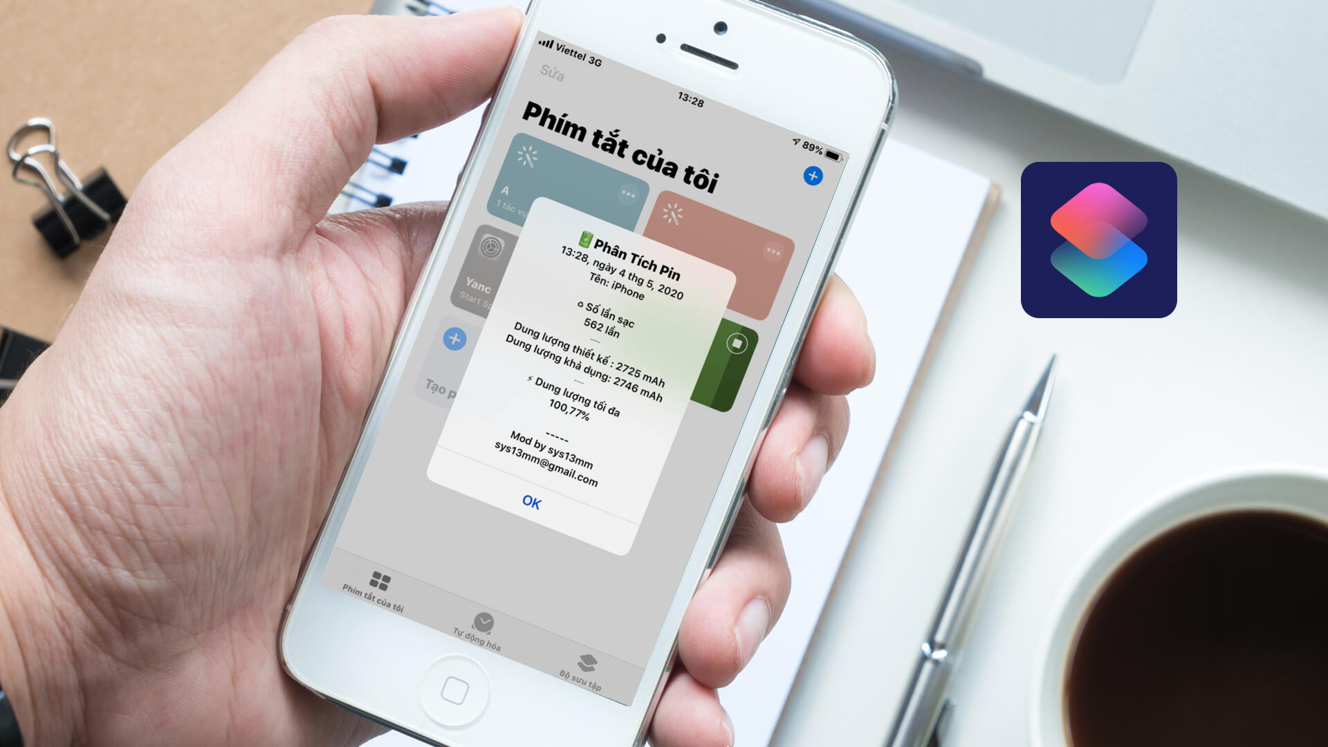 Hướng dẫn cách kiểm tra số lần sạc Pin iPhone thông qua Shortcut