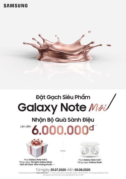 đặt trước galaxy note mới