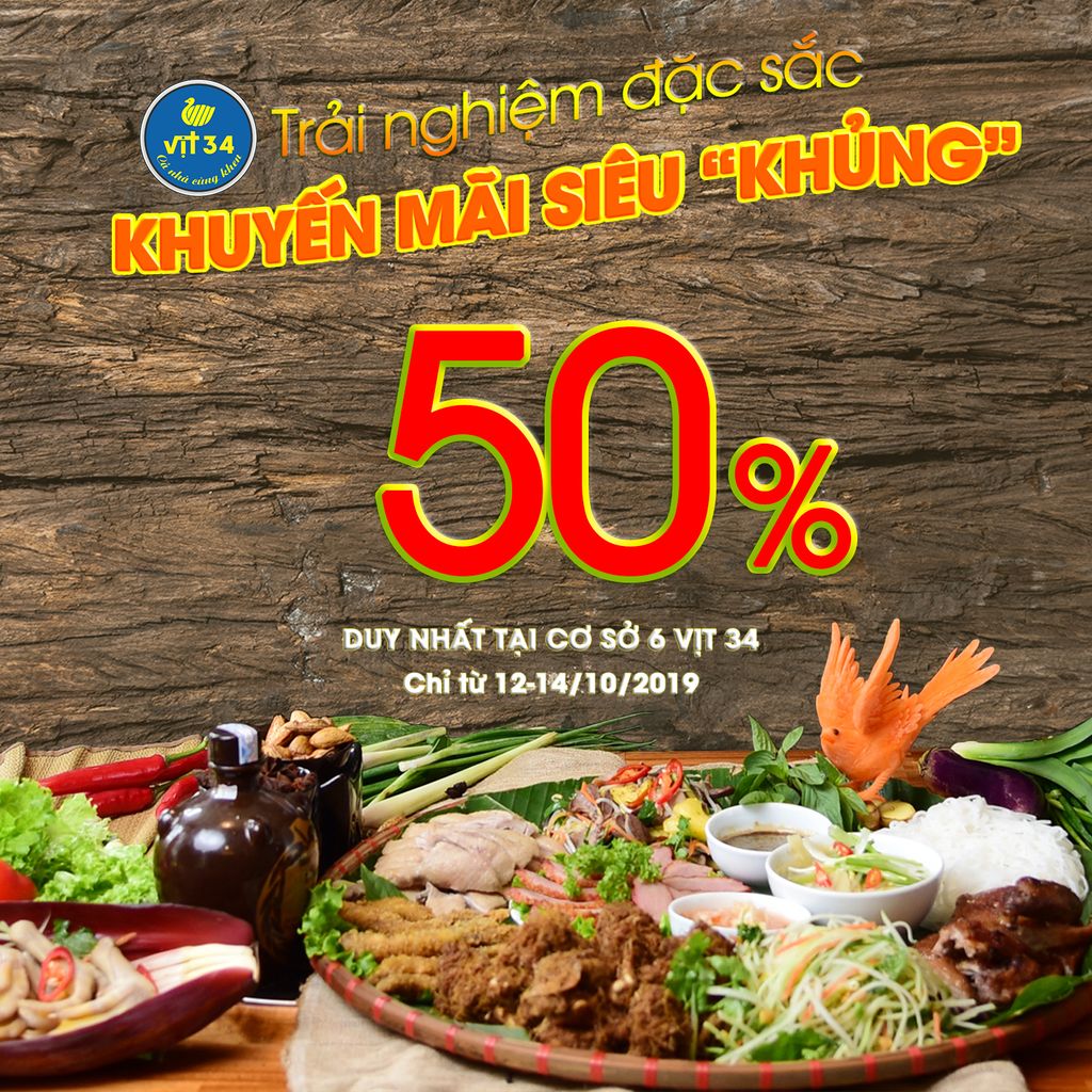 12-14/10, GIẢM 50% KHI ĐẾN TRẢI NGHIỆM CƠ SỞ 6