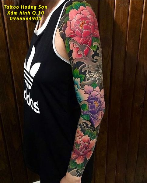 Hình xăm hoa mẫu đơn hoangsontattoo