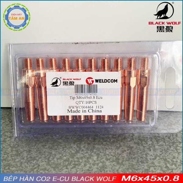 Bép hàn CO2 M6x45x0.8 Ecu - BLack Wolf