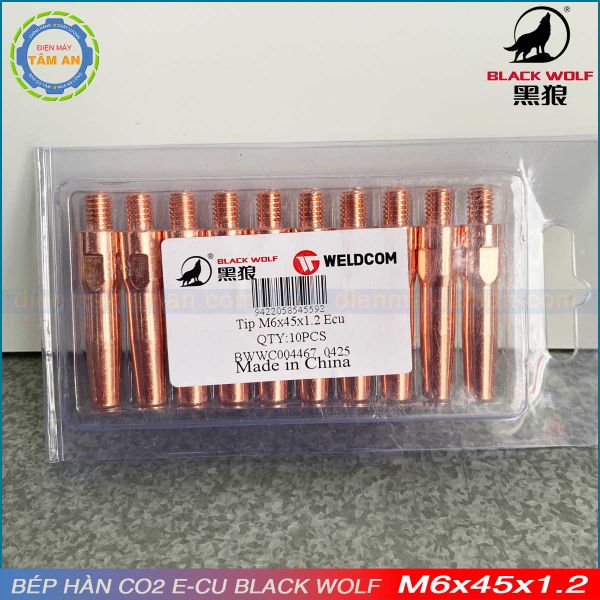 Bép hàn CO2 M6x45x1.2 Ecu - BLack Wolf