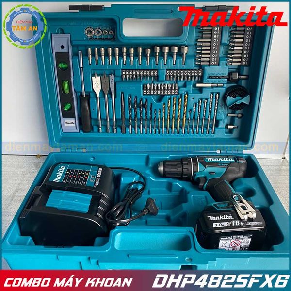 Hình ảnh đầy đủ bộ khoan makita DHP482SFX6