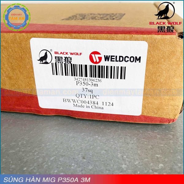 Súng hàn MIG chuẩn Pana P350 3M BLack Wolf