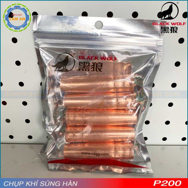 Chụp khí súng hàn P200 Black Wolf