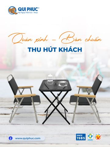 Quán Xinh, Bàn Chuẩn, Thu Hút Khách - Nội Ngoại Thất Inox Nhựa - Qui Phúc - quiphuc.com