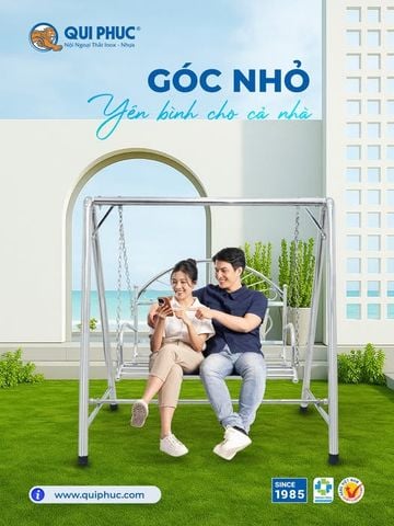 Góc Nhỏ Thư Giãn Cùng Xích Đu Qui Phúc - Nội Ngoại Thất Inox Nhựa - Qui Phúc - quiphuc.com