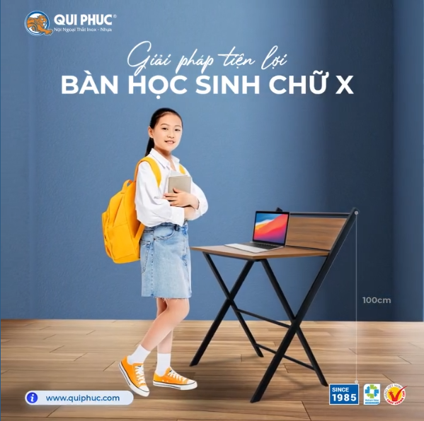 Bàn học sinh chữ X Qui Phúc