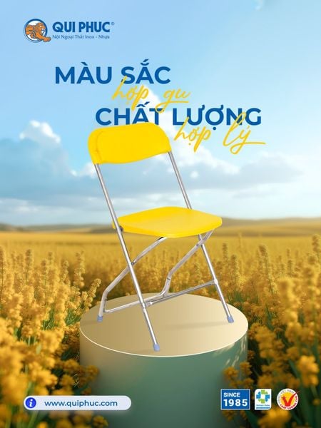 Ghế xếp inox nhựa Jumbo Qui Phúc