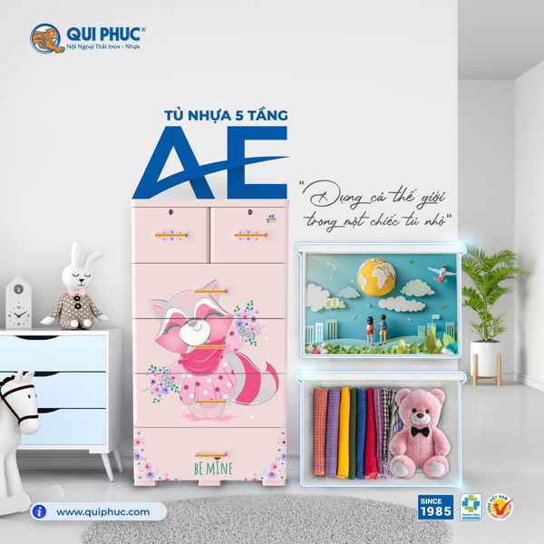 Tủ nhựa AE 5 tầng Qui Phúc