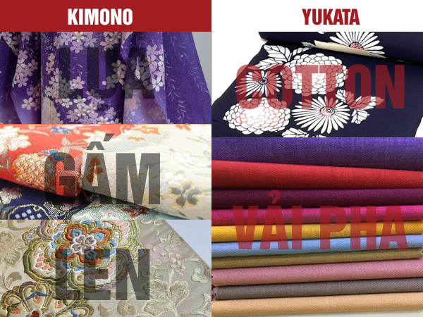 Chất liệu Kimono và Yukata