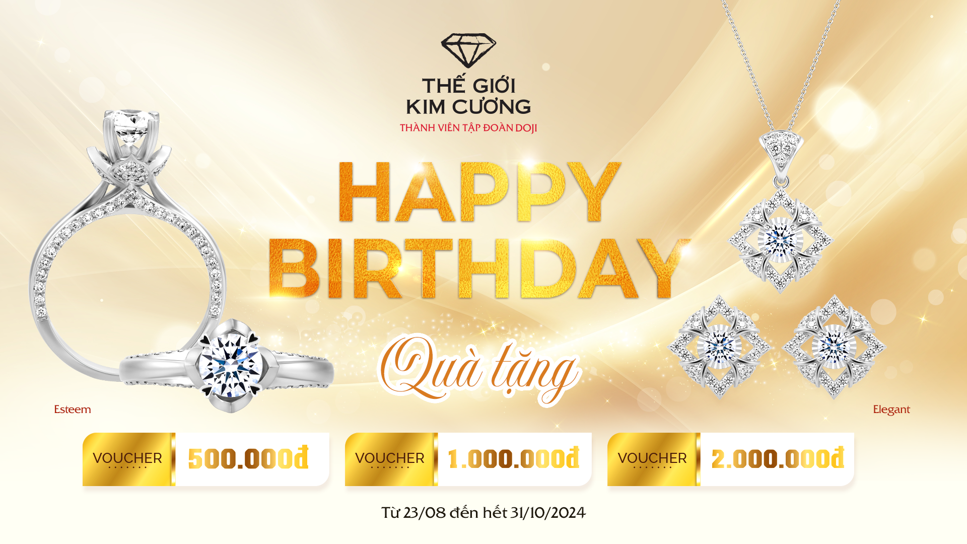 Thế Giới Kim Cương tặng hàng ngàn voucher mừng sinh nhật Khách hàng tháng 09.2024