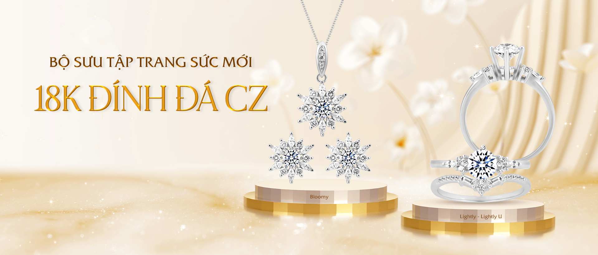 Trang Sức Mới 18K Đính Đá CZ