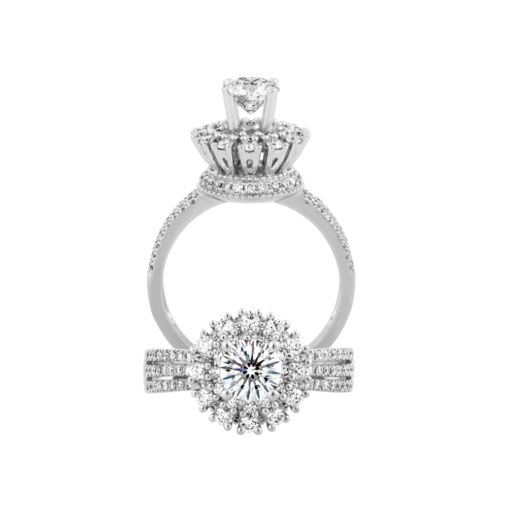 Nhẫn nữ kim cương tấm vàng 18K Calantha 1Carat