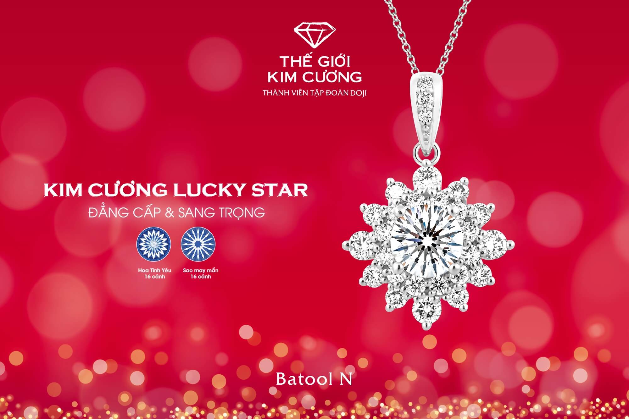 Mặt dây chuyền Batool N đính kim cương LUCKY STAR đẳng cấp & sang trọng