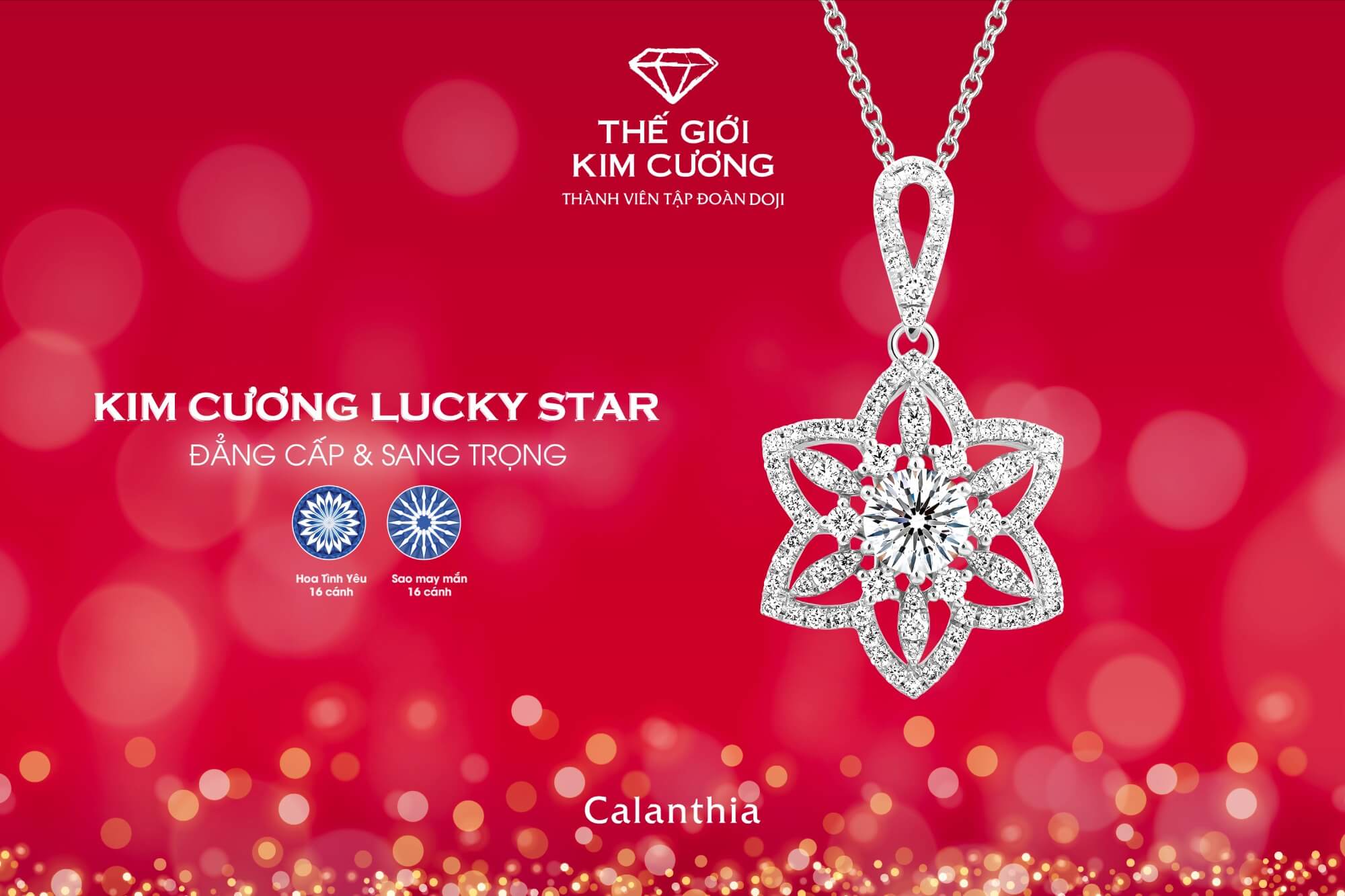 Mặt dây chuyền Calanthia đính kim cương LUCKY STAR đẳng cấp & sang trọng