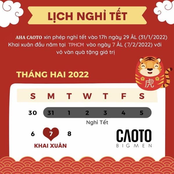 Ahacaoto Thông Báo Lịch Nghỉ Tết Nguyên Đán 2022