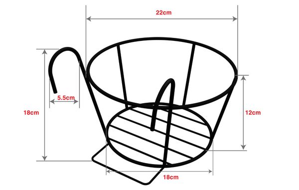 Thông số kỹ thuật Giá Treo Chậu Cây Lan Can