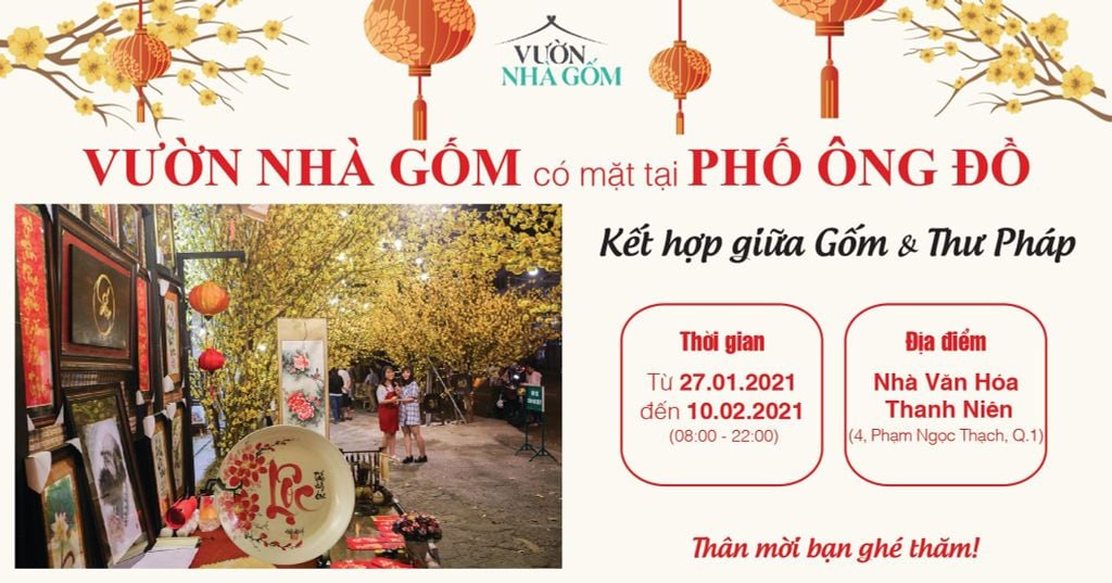 Vườn Nhà Gốm có mặt tại Phố Ông Đồ | Gian hàng Nghệ thuật: GỐM và THƯ PHÁP