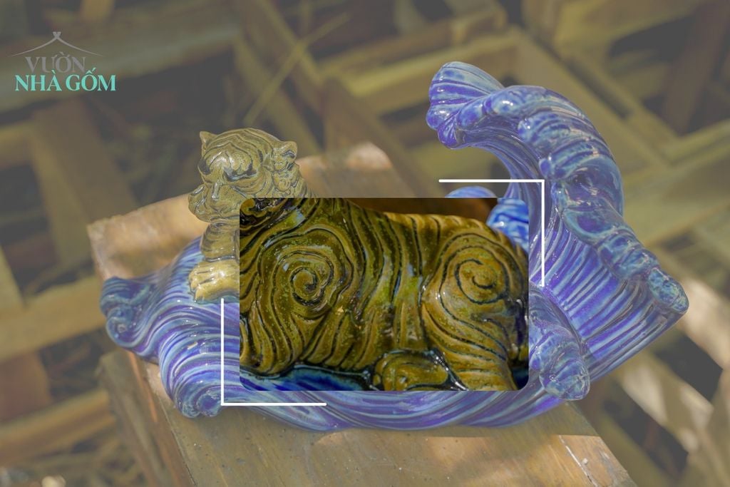 Mây Cổ - Hoạ Tiết được tạo hình trên tượng hổ Thủ Biên