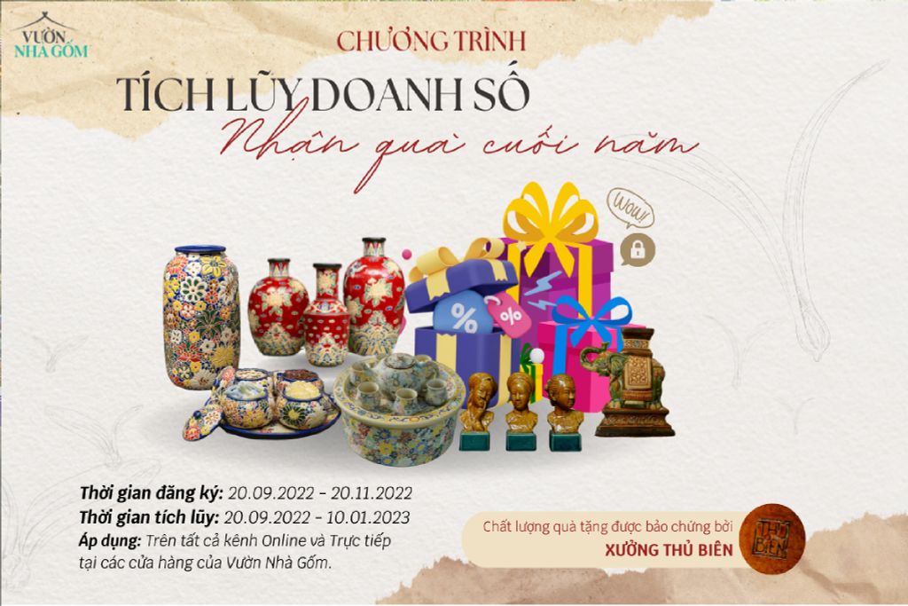 VƯỜN NHÀ GỐM - Chương trình tích luỹ Doanh số, nhận quà cuối năm Xuân Kỷ Mão