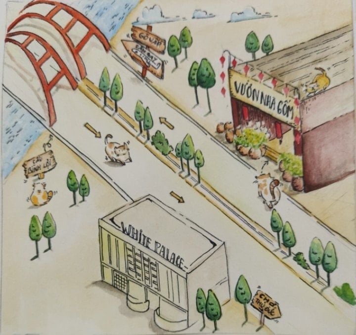 Vườn Nhà Gốm Phạm Văn Đồng và bức tranh chỉ đường vẽ vội