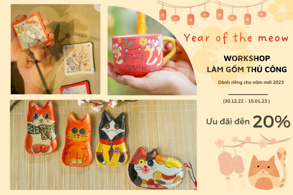 WORKSHOP VẼ GỐM CHỦ ĐỀ: YEAR OF THE MEOW