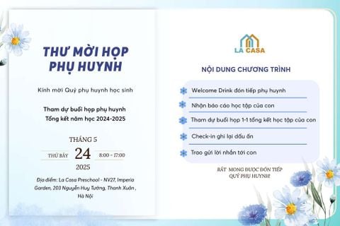 THƯ MỜI HỌP PHỤ HUYNH CUỐI NĂM HỌC 2024–2025