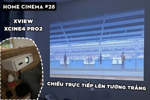 SETUP HOME CINEMA VỚI XVIEW XCINE4 PRO2 VÀ CHÂN ĐỂ BÀN CHIẾU LÊN TƯỜNG TRẮNG