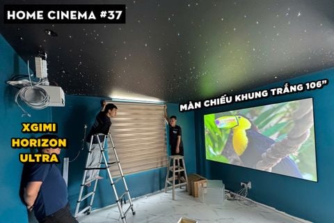 SETUP HOME CINEMA VỚI XGIMI HORIZON ULTRA VÀ MÀN CHIẾU KHUNG TRẮNG 106 INCH