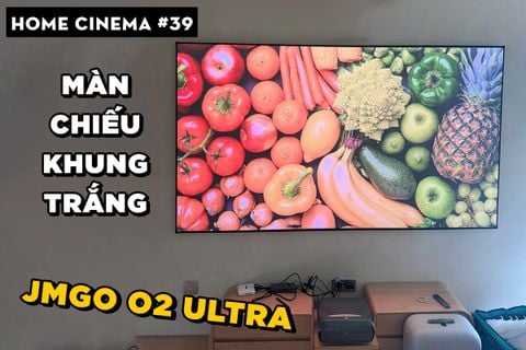 SETUP HOME CINEMA VỚI JMGO O2 ULTRA VÀ MÀN CHIẾU KHUNG TRẮNG