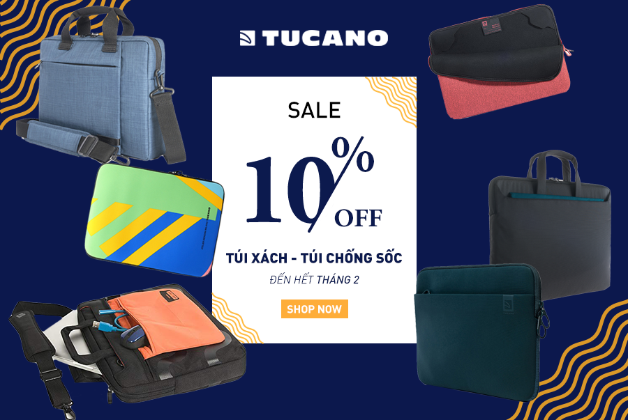 TÚI XÁCH & TÚI CHỐNG SỐC TUCANO KHUYẾN MÃI SỐC TRONG THÁNG 2