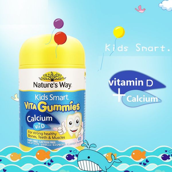 Kẹo dẻo bổ sung vitamin cho bé Nature’s Way Kids Smart Vita Gummies Calcium