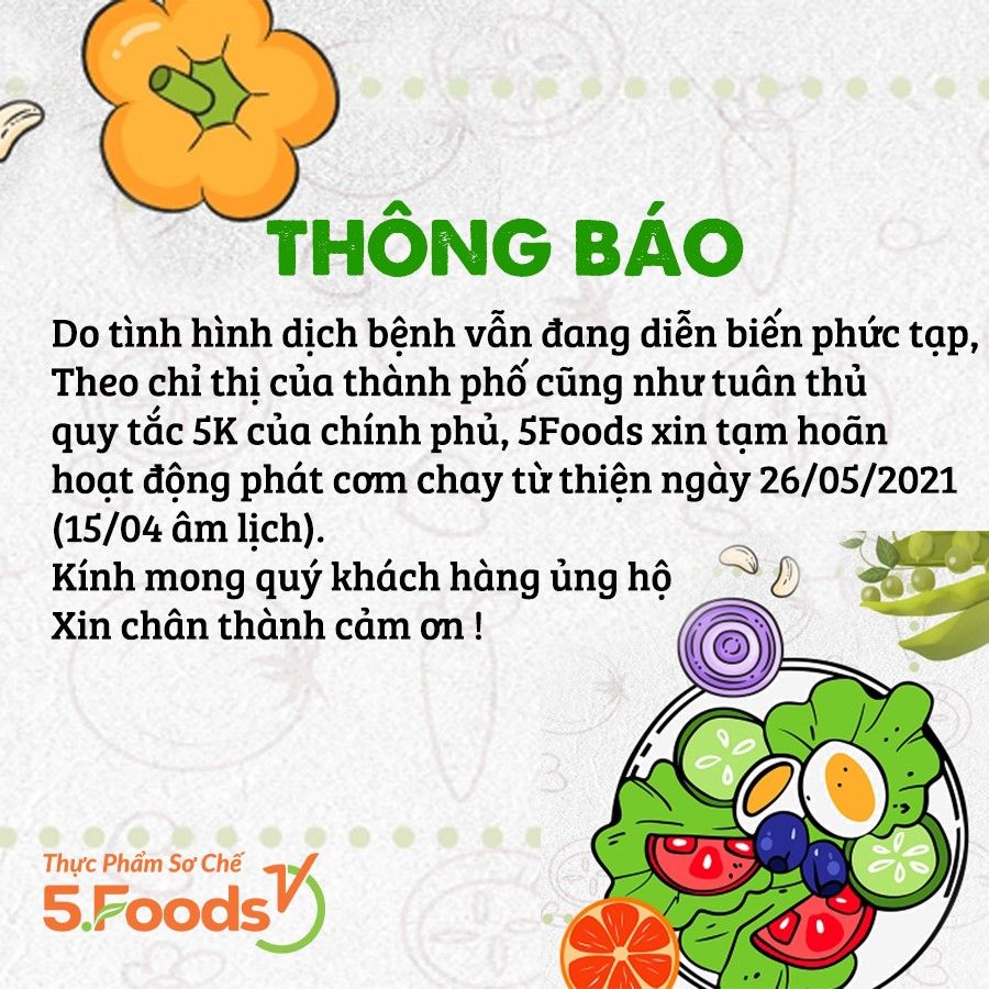 [Thông Báo] Tạm hoãn hoạt động phát cơm chay