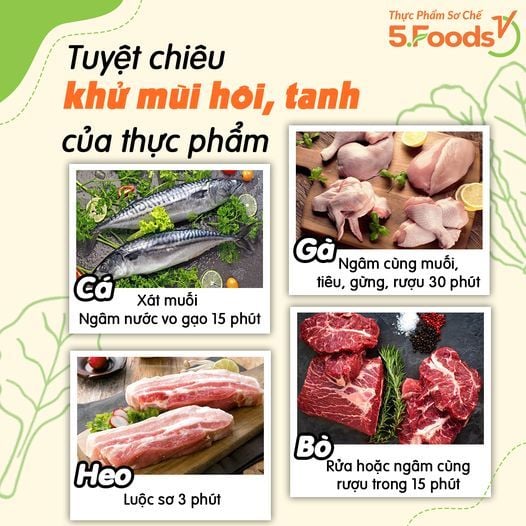 [Bí Quyết] -MẸO KHỬ MÙI HÔI, TANH CỦA THỰC PHẨM