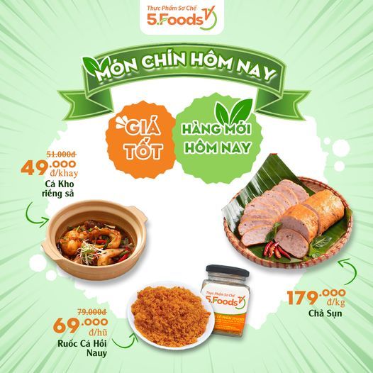 ĐẦU TUẦN VUI VẺ - CHỌN NGAY MÓN CHÍN TIỆN LỢI TỪ 5FOODS
