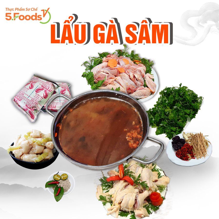 LẨU GÀ SÂM SIÊU THƠM NGON