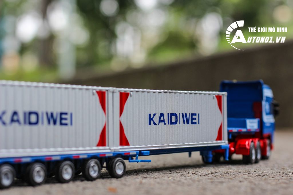 MÔ HÌNH XE CONTAINER HẠNG NẶNG XANH 1:50 KADIWEI 6625