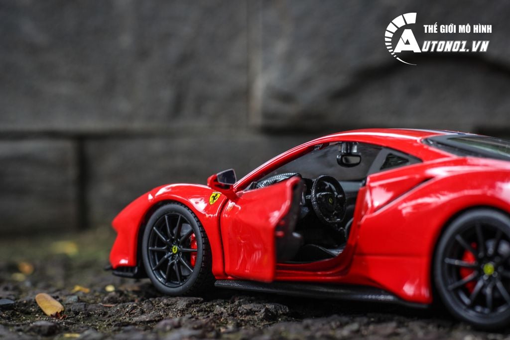 MÔ HÌNH XE FERRARI 488 PISTA RED 1:24 BBURAGO