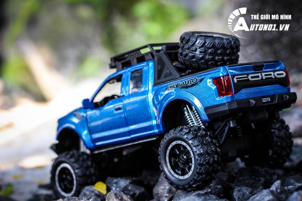 MÔ HÌNH FORD F150 OFFROAD BLUE 1:32 MINIAUTO KHÔNG HỘP 4693