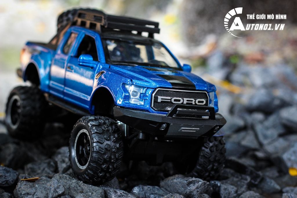 MÔ HÌNH FORD F150 OFFROAD BLUE 1:32 MINIAUTO KHÔNG HỘP 4693