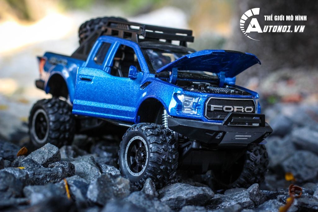 MÔ HÌNH FORD F150 OFFROAD BLUE 1:32 MINIAUTO KHÔNG HỘP 4693