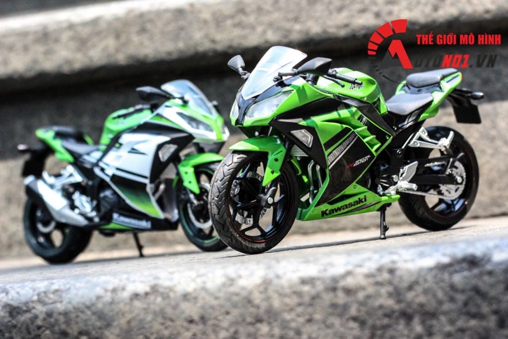 MÔ HÌNH KAWASAKI NINJA 300 GREEN 1:12 AUTOMAXX CÓ HỘP 5796