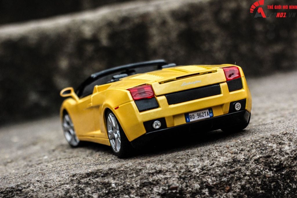 MÔ HÌNH XE LAMBORGHINI GALLARDO SPYDER YELLOW 1:18 BBURAGO 5239